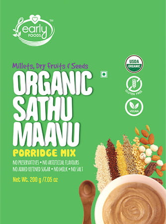 Early Foods Organic Sattu Maavu Multi-Grain Millets Porridge Mix 200g