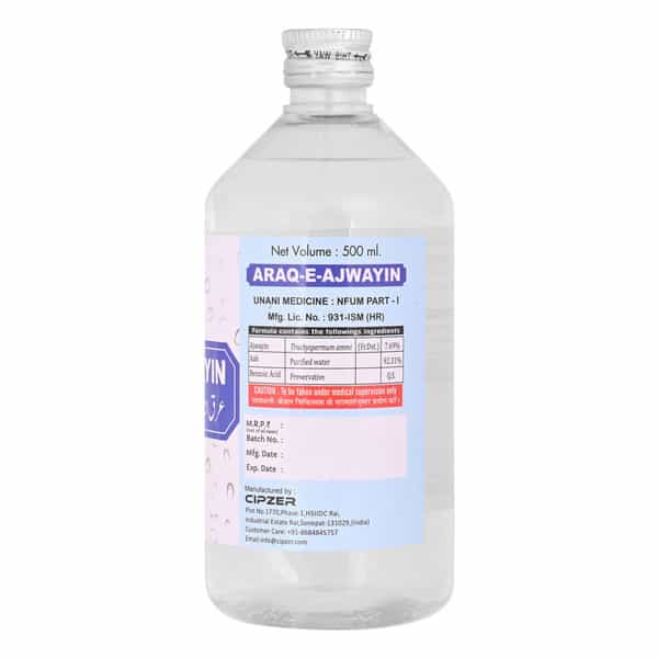 Cipzer Arq-E-Ajwain 500Ml | Supports Digestion & Relieves Gas| Constipation & Abdominal Discomfort