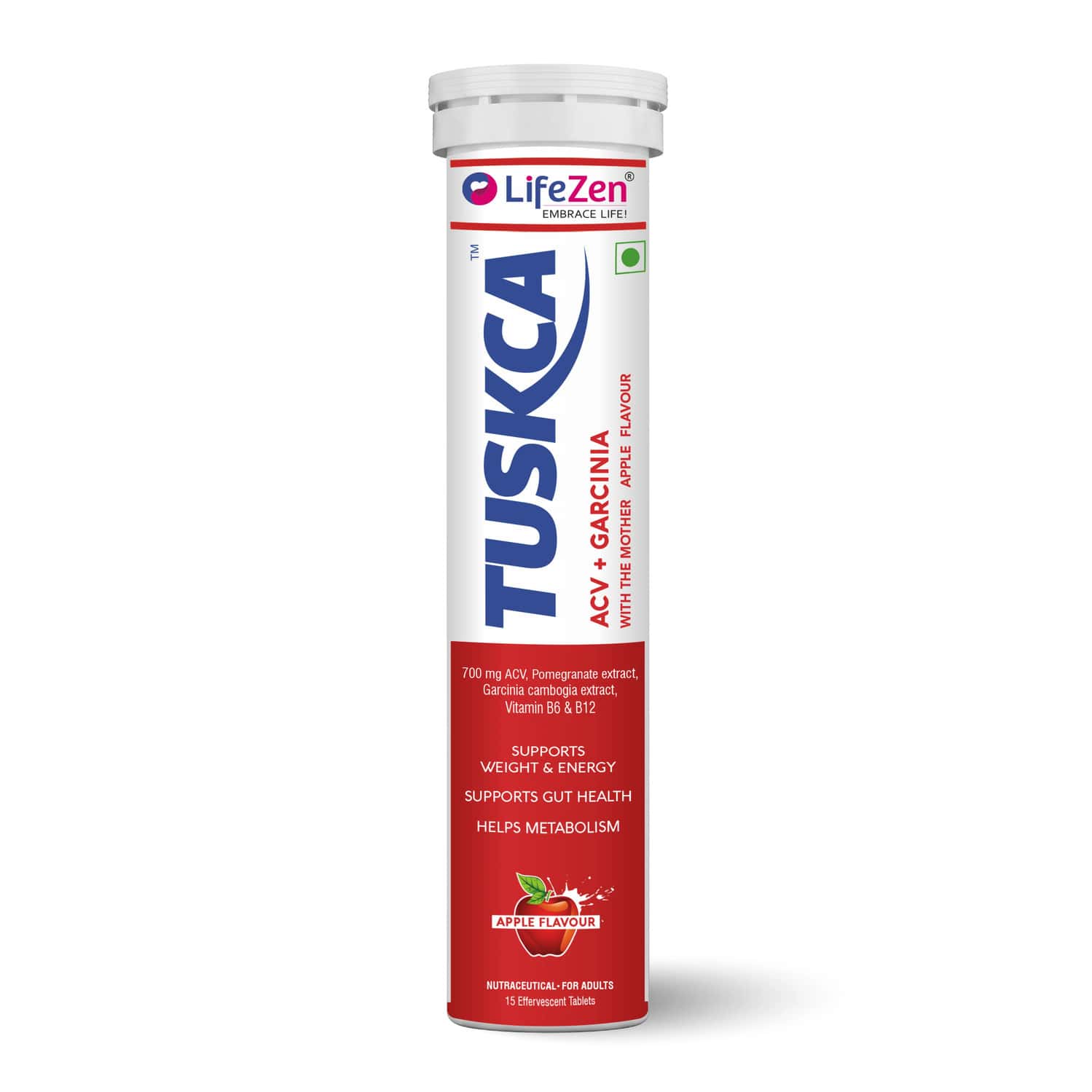 Tuskca Apple Cider Vinegar With Garcinia Cambogia & Pomegranate For Weight Management 15 Tab