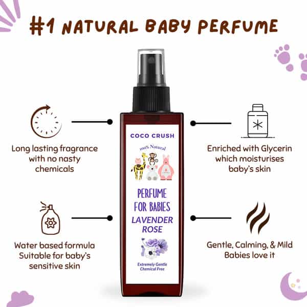Coco Crush 100% Natural Lavender Rose Gentle Perfume For Babies - 100Ml
