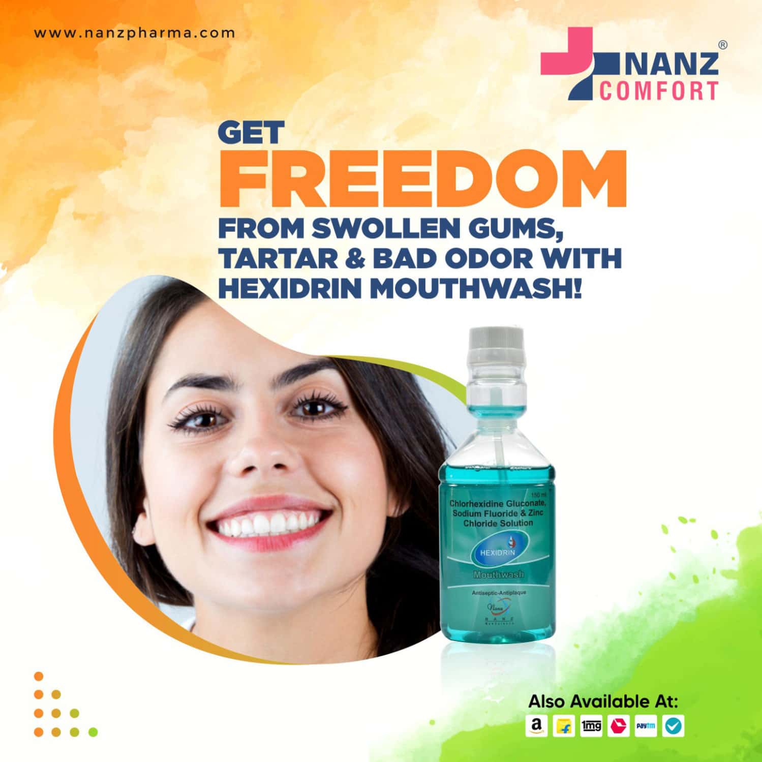 Buy HEXIDRIN COOL MINT ALCOHOL FREE MOUTHWASH REMOVES 99.9 OF GERMS