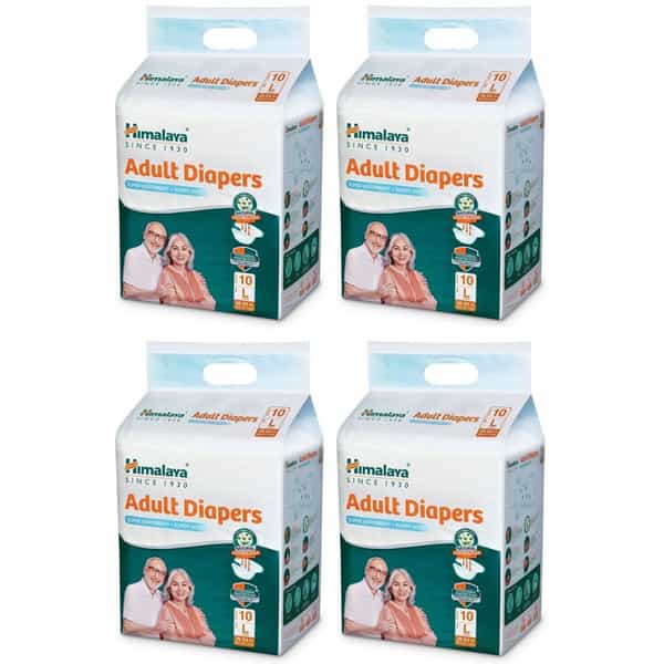 Himalaya Adult Diaper (Large) 10 Pcs | Unisex X Pack Of 4 Adult Diapers - L (40 Pieces)