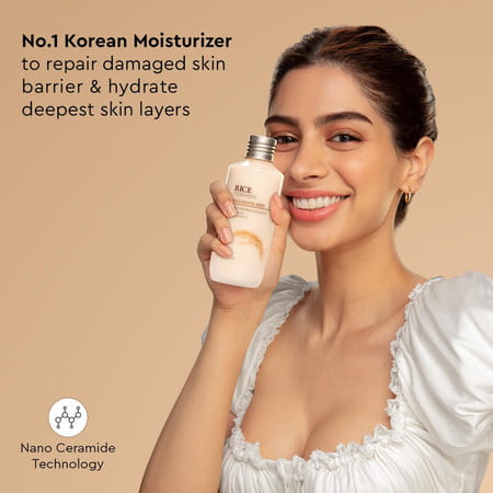 The Face Shop Rice & Ceramide Emulsion Mini | Korean Brightening Moisturizer | Dull Dry Skin - 70ml