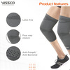 Vissco Stretchable 2d Knee Cap | Ideal Mild Support For Free Knee Movement | Small - Grey (In Pair)
