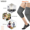 Vissco Stretchable 2d Knee Cap | Ideal Mild Support For Free Knee Movement | Small - Grey (In Pair)