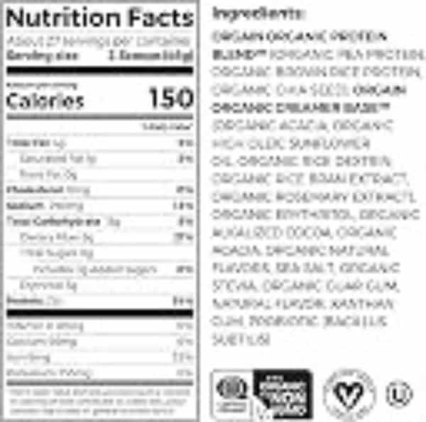 Orgain Organic Plant Based Protein Powder | Creamy Chocolate Fudge | 2.74 Pound