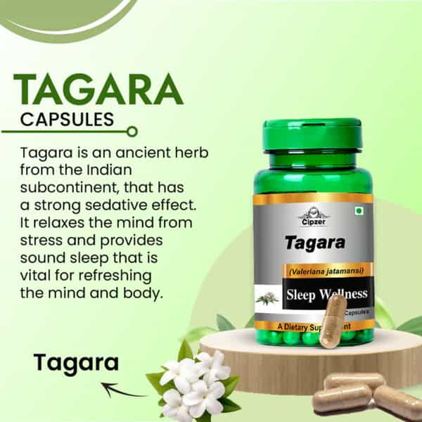Cipzer Tagara 60 Capsules | Supports Sleep Quality| Nervous System & Overall Wellness