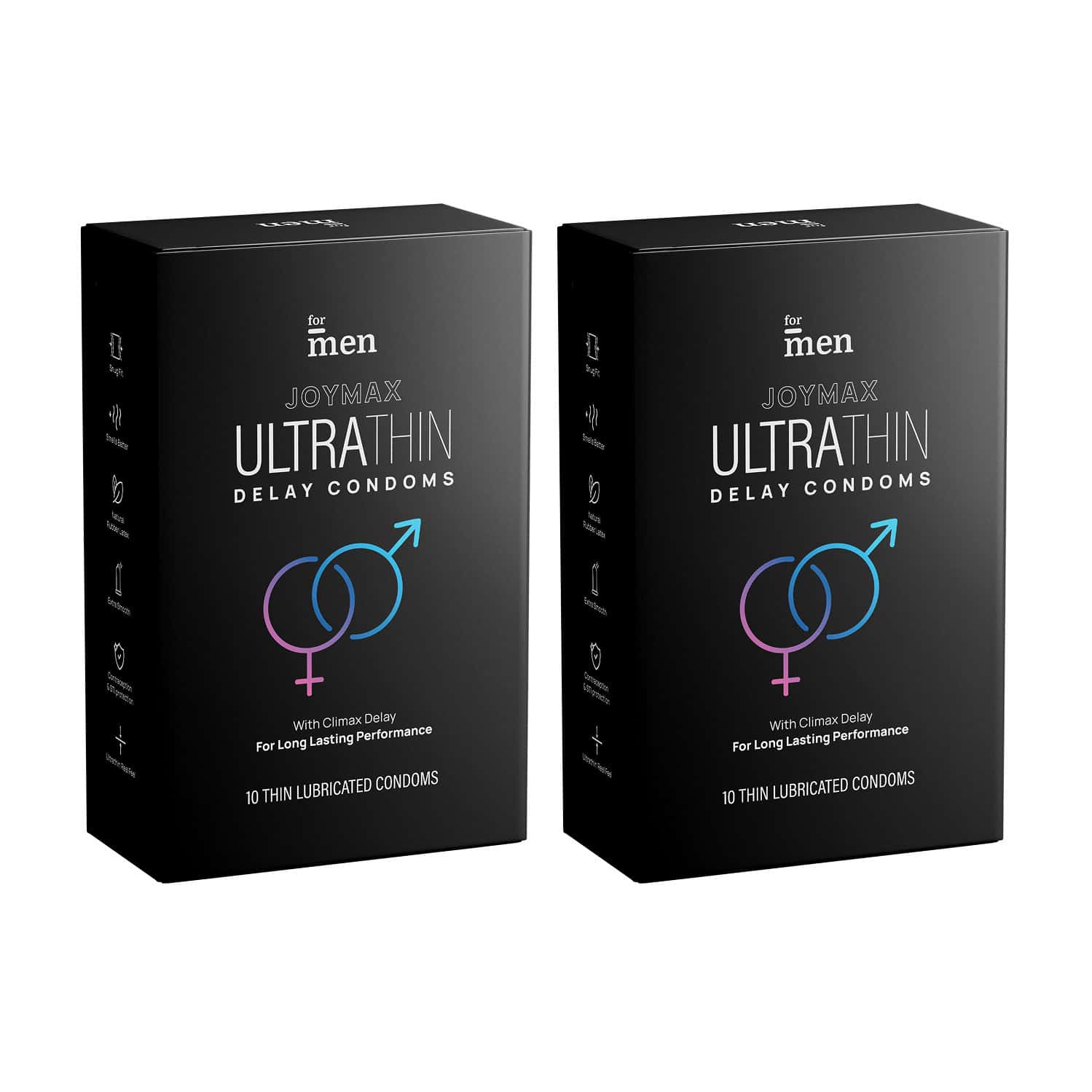Formen Joymax Ultra Thin Delay Condoms For Men With Disposal Pouches - 10 Count (pack Of 2)