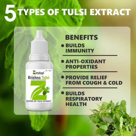 Zindagi Natural Krishna Tulsi |Tulsi Extract Ras Punch Drops |100% Immunity Booster|30ml |Pack Of 3