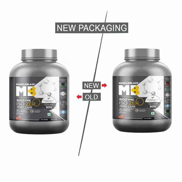 Muscleblaze Biozyme Iso-Zero Zero Carb | 100% Pure Isolate (Strawberry Delight | 2 Kg / 4.4 Lb)