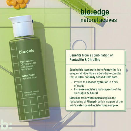 Biocule Aqua Boost Hydrating Face Toner Hyaluronic Acid With Pentavitin For Hydration & Glow
