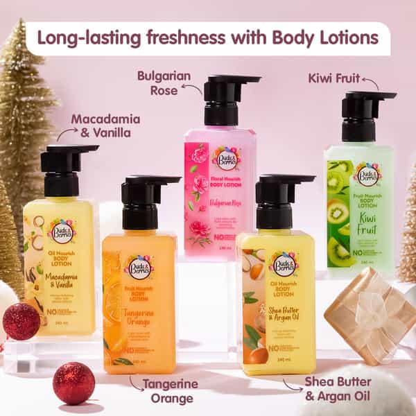 Buds & Berries Fruit Nourish Light Body Lotion With Tangerine Orange Vitamin C Extracts (240 Ml)