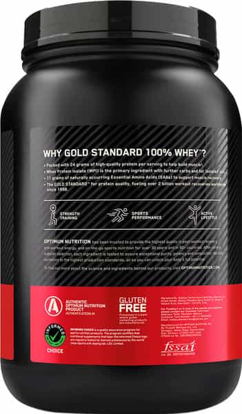 Optimum Nutrition (On) Gold Standard 100% Whey Protein Vanilla Ice Cream Flavour Jar Of 907Gm Powder