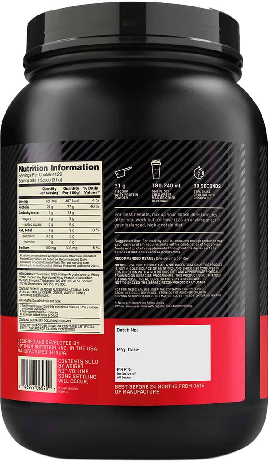Buy OPTIMUM NUTRITION (ON) GOLD STANDARD 100% WHEY PROTEIN VANILLA ICE ...