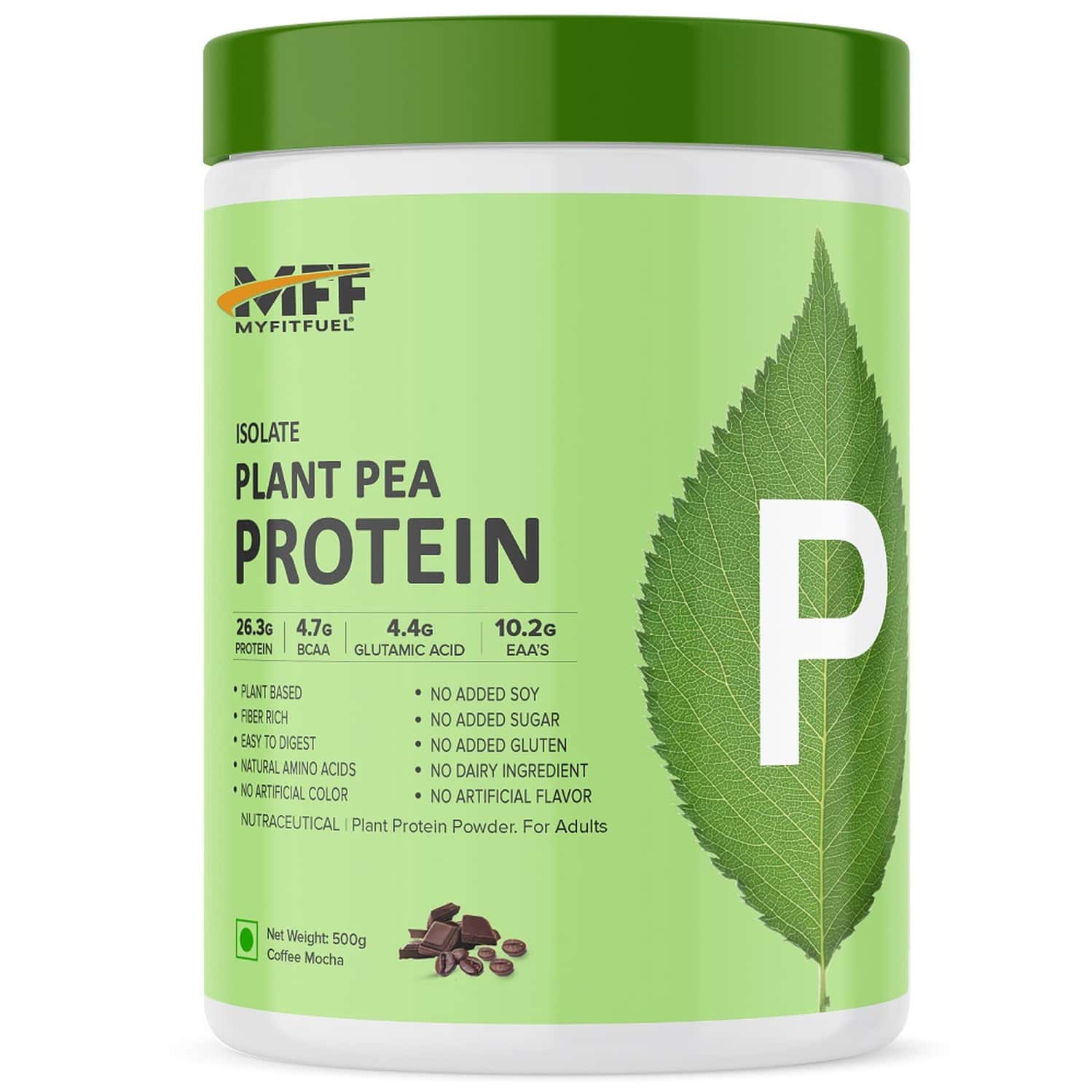 Myfitfuel Mff Plant Pea Protein 500 Gm (1.1 Lbs) | Coffee Mocha | Easy To Digest Protein Powder