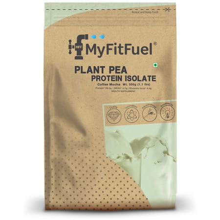 Myfitfuel Mff Plant Pea Protein 500 Gm (1.1 Lbs) | Coffee Mocha | Easy To Digest Protein Powder