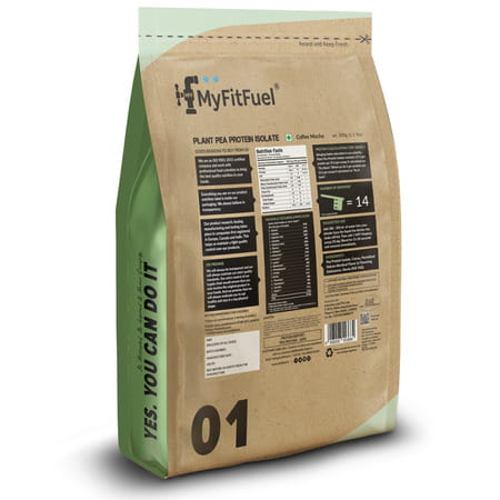 Myfitfuel Mff Plant Pea Protein 500 Gm (1.1 Lbs) | Coffee Mocha | Easy To Digest Protein Powder