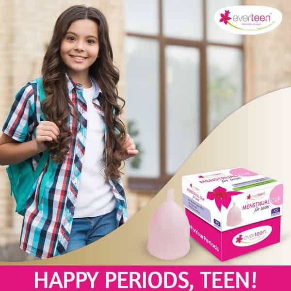 Everteen Xs Menstrual Cup (Extra Small) For Periods In Teenage Girls - 4 Packs (16Ml Capacity Each)