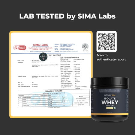 Nutrabay Gold 100% Whey Protein Isolate|26g Protein|Muscle Support & Recovery|Malai Kulfi|500g