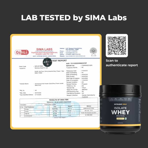 Nutrabay Gold 100% Whey Protein Isolate|26G Protein|Muscle Support & Recovery|Malai Kulfi|500G