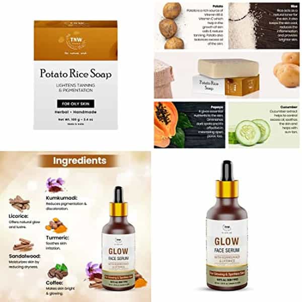 Tnw The Natural Wash Skincare Combo With Glow Face Serum & Potato Rice Soap