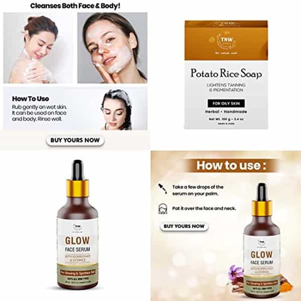 Tnw The Natural Wash Skincare Combo With Glow Face Serum & Potato Rice Soap