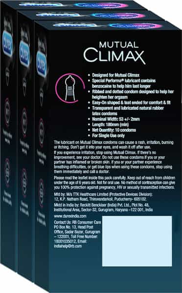 Durex Mutual Climax Condoms - 10S Each Pack Of 3