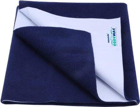 Newnik Cozymat Dry Sheet (Size: 140cm X 100cm) Large Navy Blue