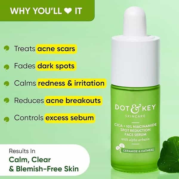 Dot & Key 10% Niacinamide + Cica Serum | Reduces Acne & Dark Spots | 30Ml