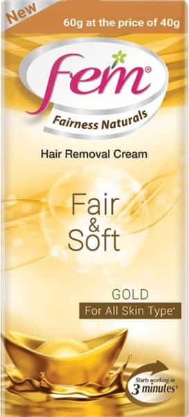 Fem Fair & Soft Gold Hair Removal Cream - All Skin Types - 25 Gm