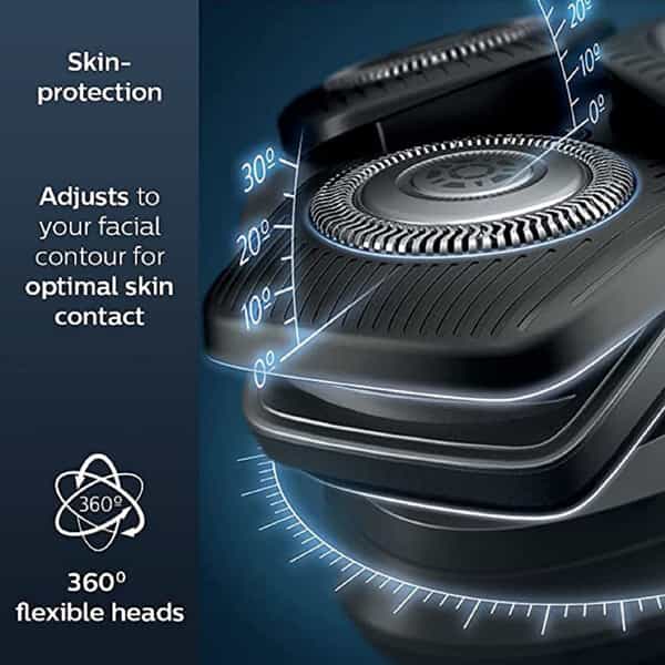 Philips Electric Shaver S5582/20 - 360-D Flexing Heads Integrated Pop-Up Trimmer Wet & Dry Shave