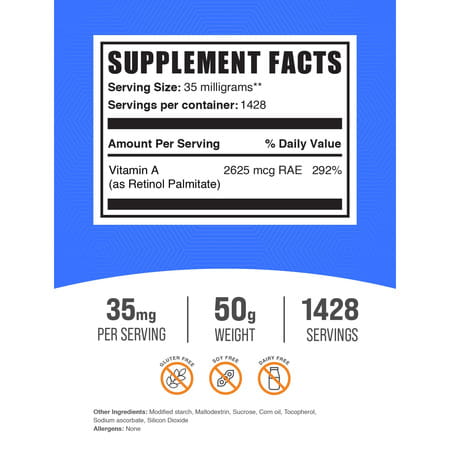 Bulksupplements Vitamin A Palmitate Powder | 50G