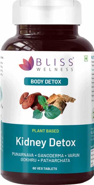 Bliss Welness Kidney Detox|For Men And Women|Ayurvedic Herbal Supplement- 60 Veg Tablets