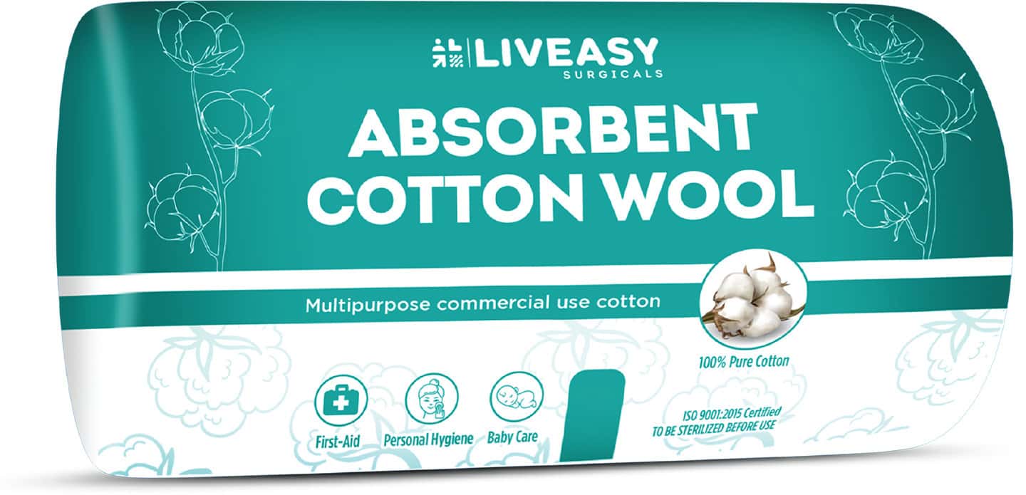 Liveasy Surgical Absorbent Cotton Roll 500gm Gross