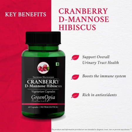 Greenopia Cranberry Capsules For Urinary Tract Health 60 Vegetarian Capsules