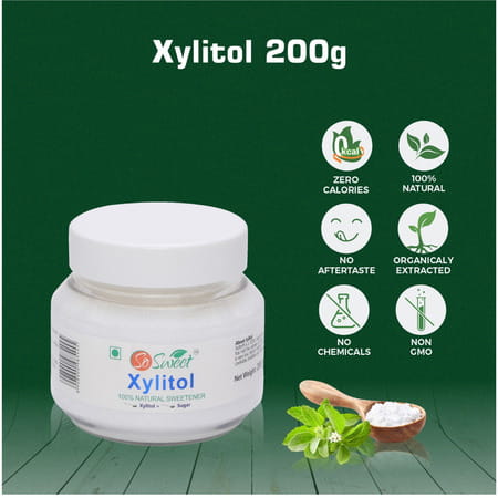 So Sweet Xylitol Sugar Free 100% Natural Sweetener For Diabetes 200gm (Pack Of 4)