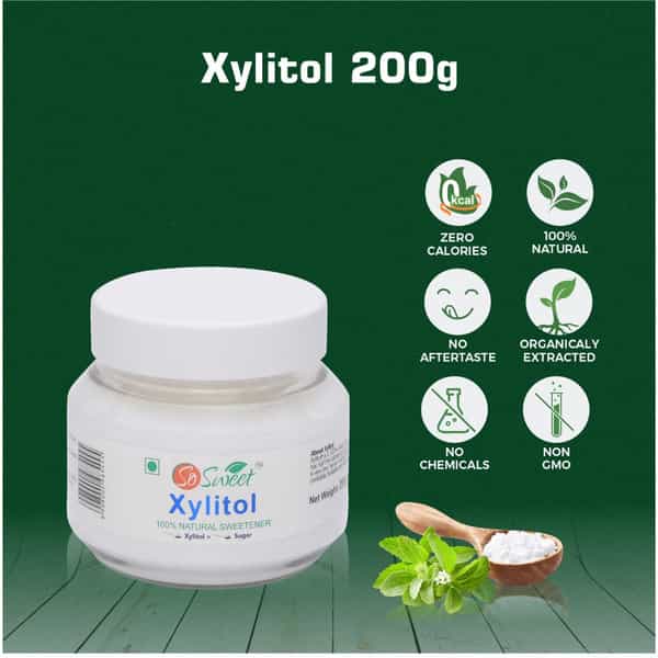 So Sweet Xylitol Sugar Free 100% Natural Sweetener For Diabetes 200Gm (Pack Of 4)