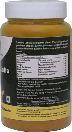 Grazing Meadows Turmeric Latte Golden Milk Powder Golden Haldi Milk Powder - 100 Gm (Pack Of 5)