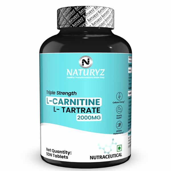 Naturyz Triple Strength L-Carnitine L-Tartrate 2000Mg Fat Burner Weight Loss Supplement - 50 Tablets