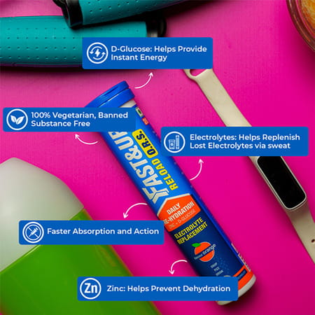 Fast&Up Reload O.R.S | Effervescent Electrolyte Tablets - Orange Flavour - 20 Tablets