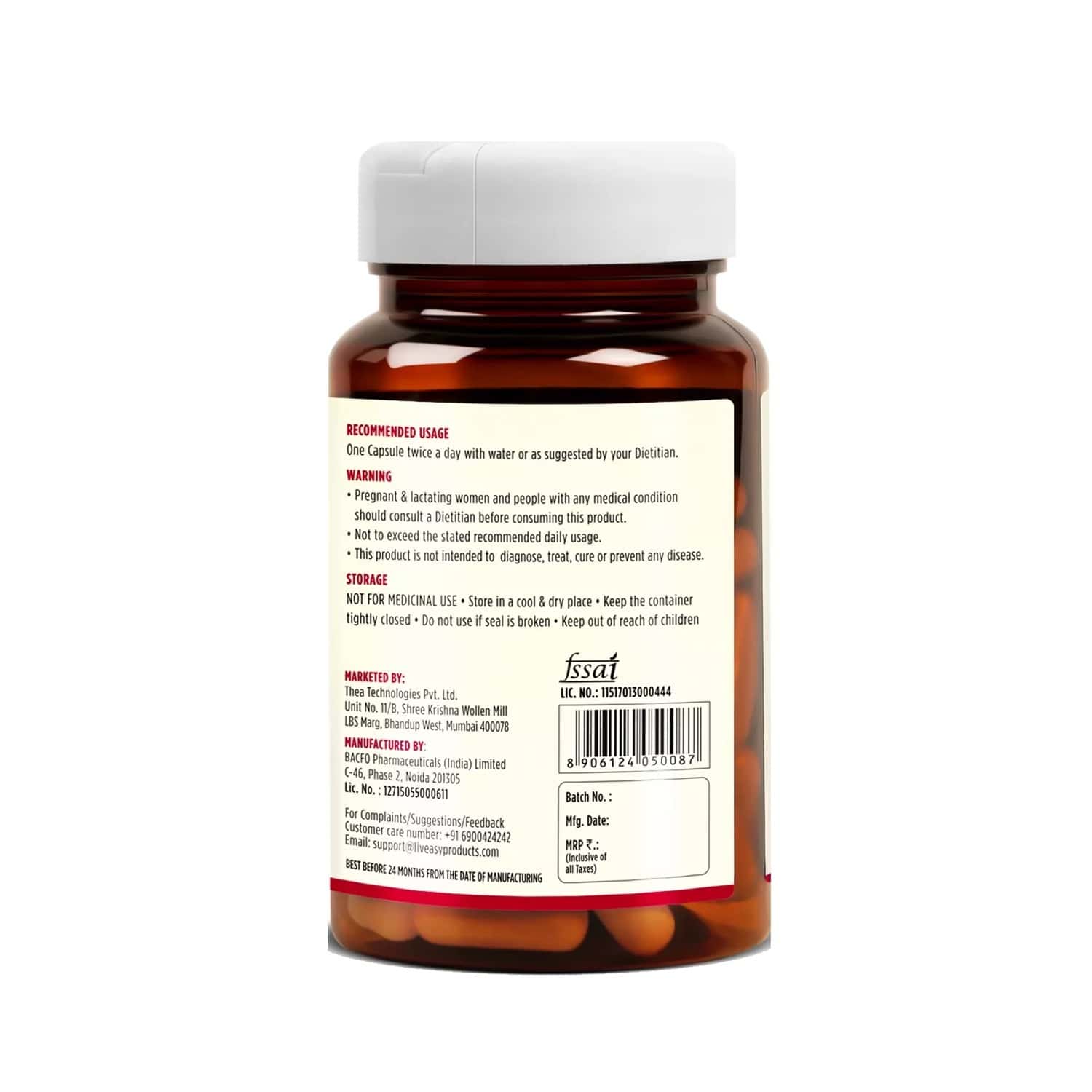 Buy LIVEASY WELLNESS APPLE CIDER VINEGAR 500MGDIGESTION SUPPORT