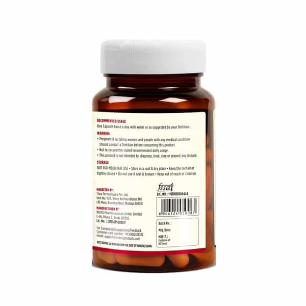 Liveasy Wellness Apple Cider Vinegar 500Mg-Digestion Support Capsules-Weight Management-Bottle Of 60