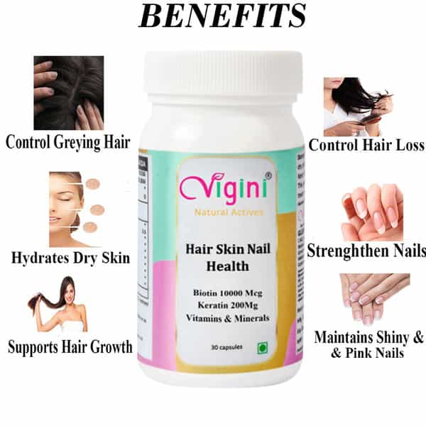 Vigini 3% Redensyl Hair Growth Regrowth Revitalizer Serum 30Ml | Biotin 10000Mcg Keratin 30 Caps
