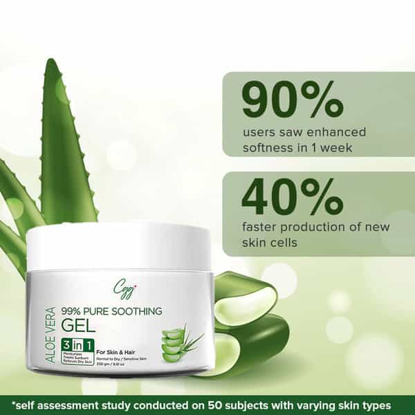 Cgg Cosmetics Aloe Vera 99% Pure Soothing Gel- For Skin & Hair - 3-In-1 - 250Gm