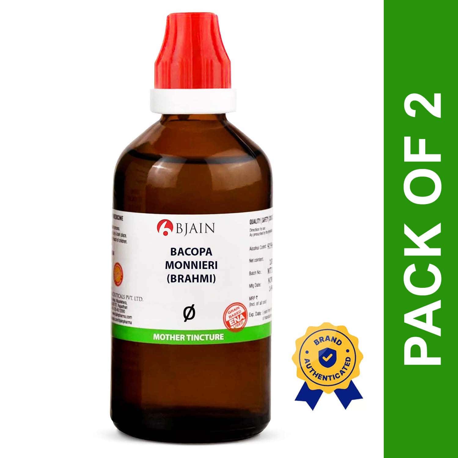 Bjain Bacopa Monnieri (brahmi) Q Mother Tincture | 100ml (pack Of 2)