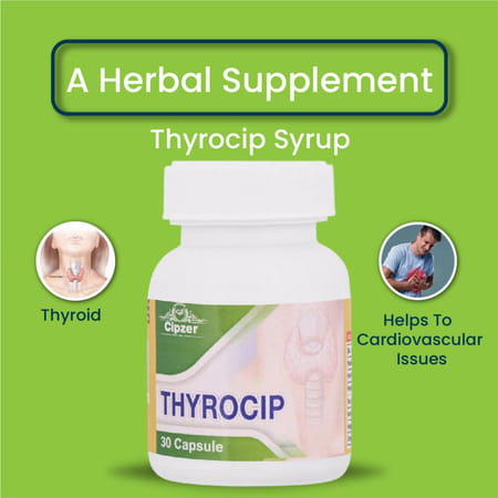 Cipzer Thyrocip 30 Capsules Supports Thyroid Health | Helps Manage Hyperthyroidism & Weight Balance