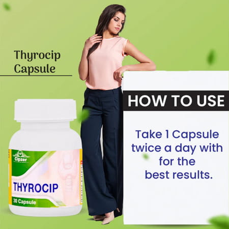Cipzer Thyrocip | Supports Thyroid Health & Helps Manage Hyperthyroidism & Weight | 30 Capsules