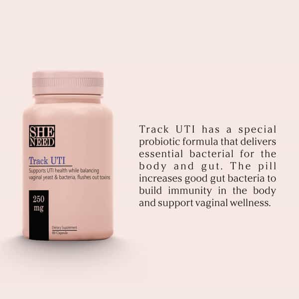 Sheneed Track Uti Supplement | Balance Yeast & Bacteria | Maintain Vaginal Health | 60 Capsules