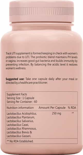 Sheneed Track Uti Supplement | Balance Yeast & Bacteria | Maintain Vaginal Health | 60 Capsules