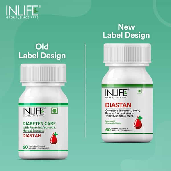 Inlife Diastan Ayurvedic Herbal Supplement For Men & Women - 60 Vegetarian Capsules
